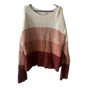 Soft and cozy cream and burgundy sweater #winterknits